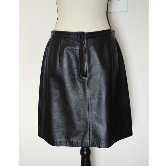 Apostrophe Dresses & Skirts - Apostrophe Black Leather Skirt Size 12P